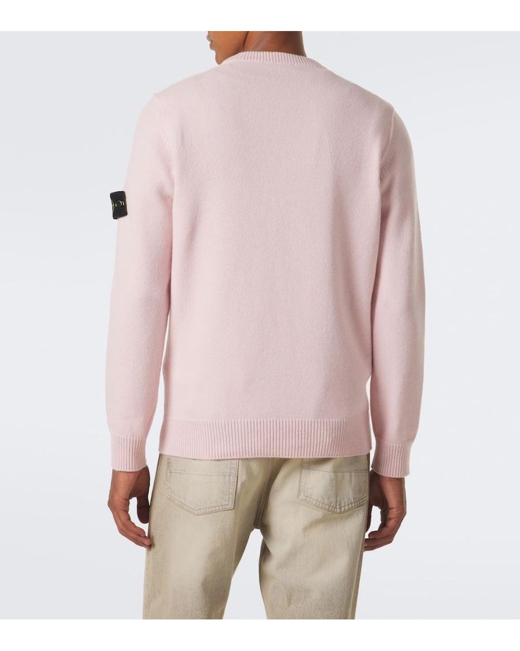 Stone Island Pink Compass Wool-Blend Sweater for men