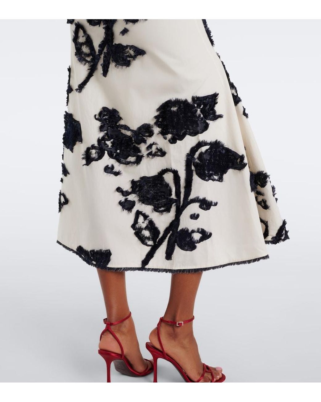 Erdem White Fil Coupe Poplin Midi Dress
