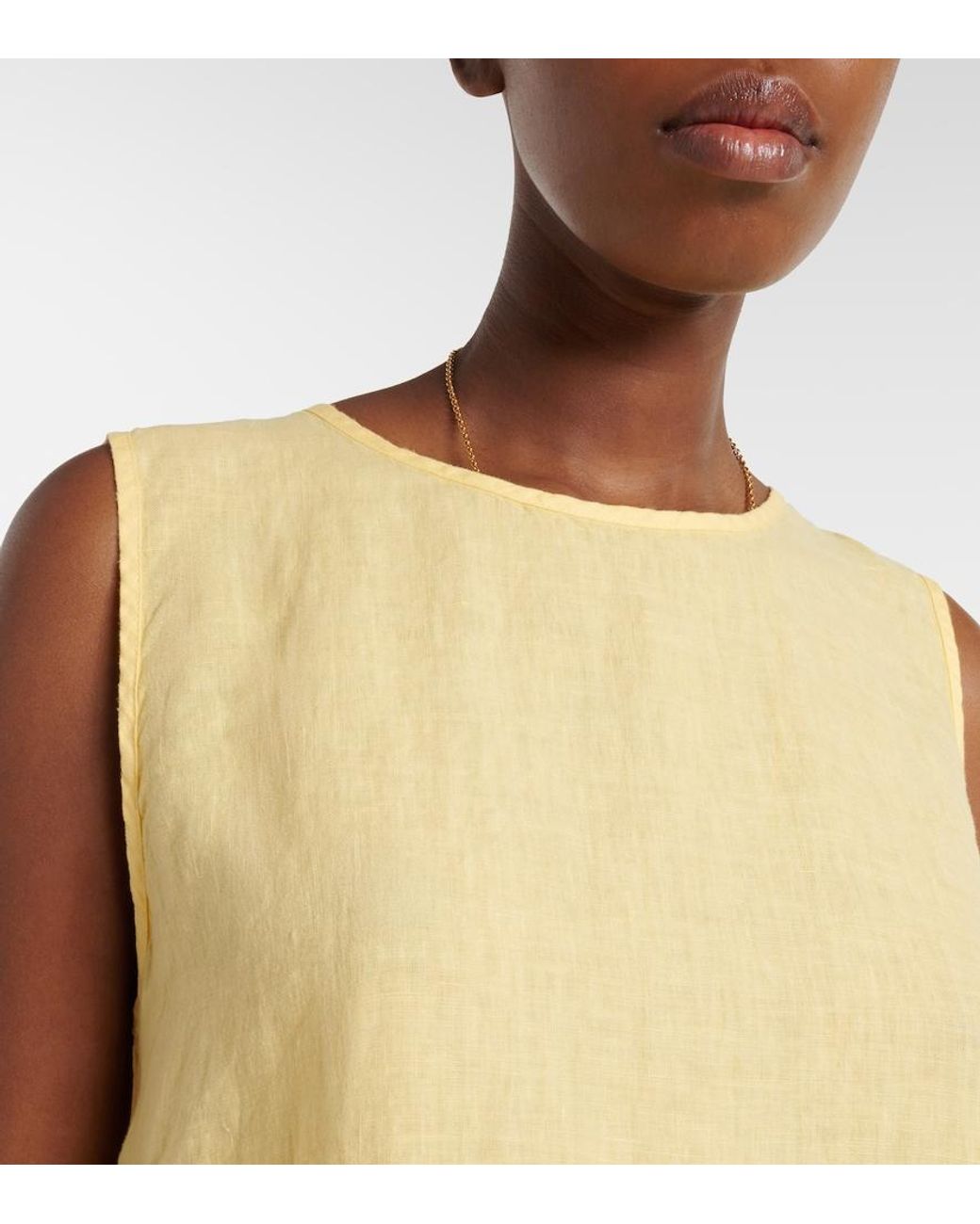 Velvet Yellow Maxine Linen Top