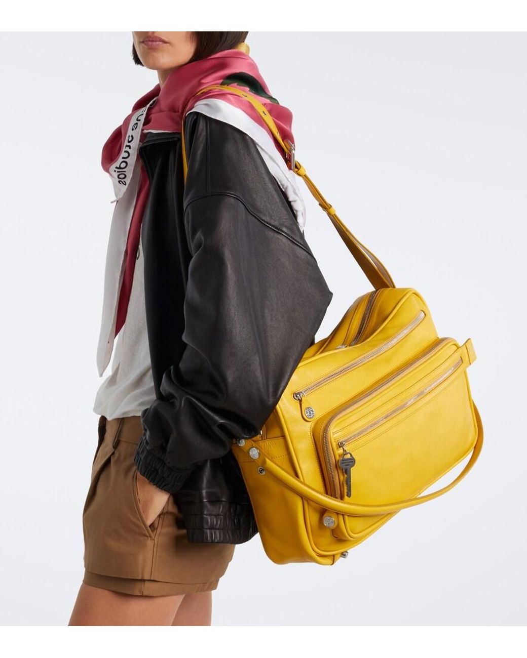 Acne Yellow Camero Camera Leather Shoulder Bag