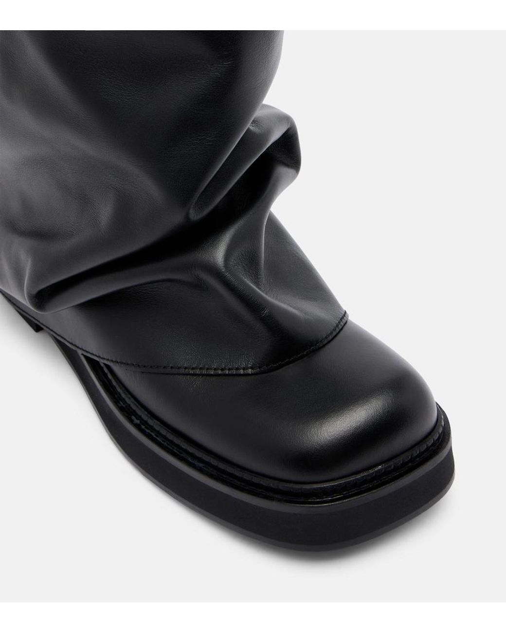 The Attico Black Robin Leather Combat Boots