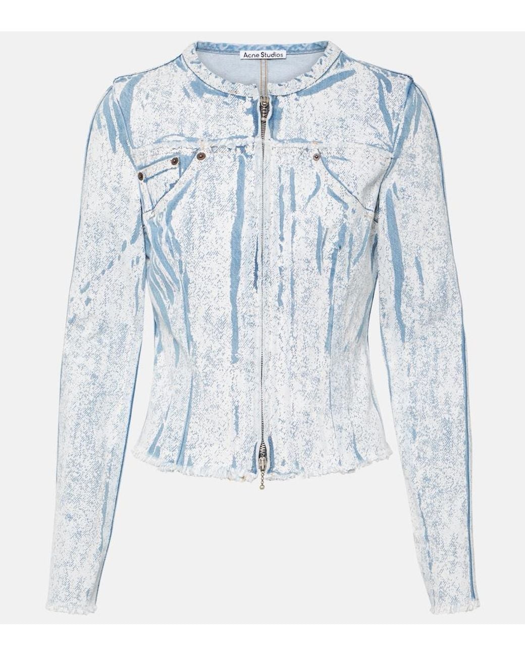 Acne Blue Printed Denim Jacket