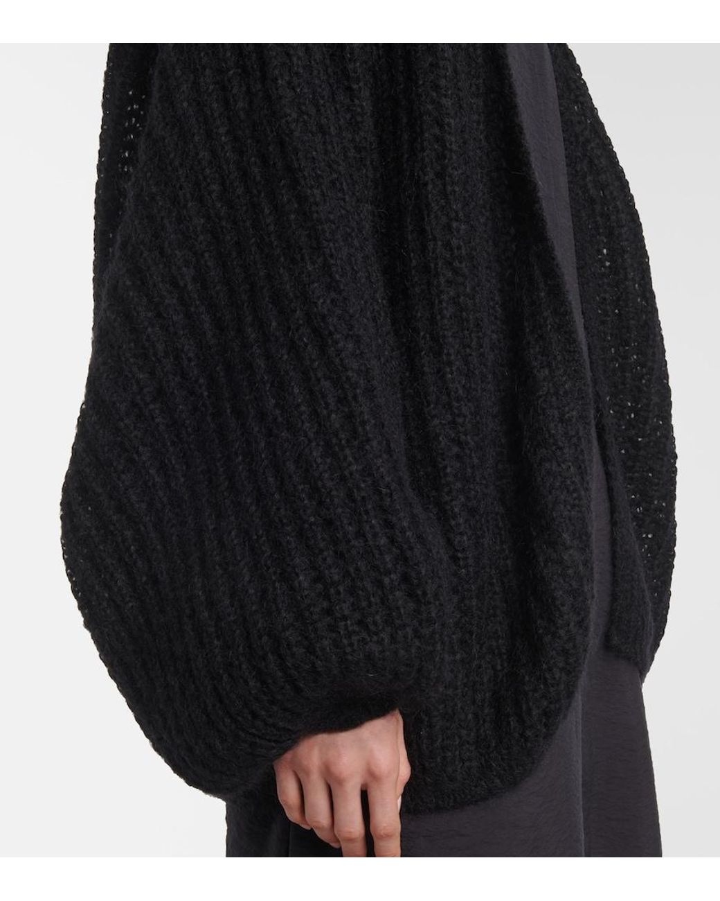 Totême Black Mohair And Wool-Blend Cardigan