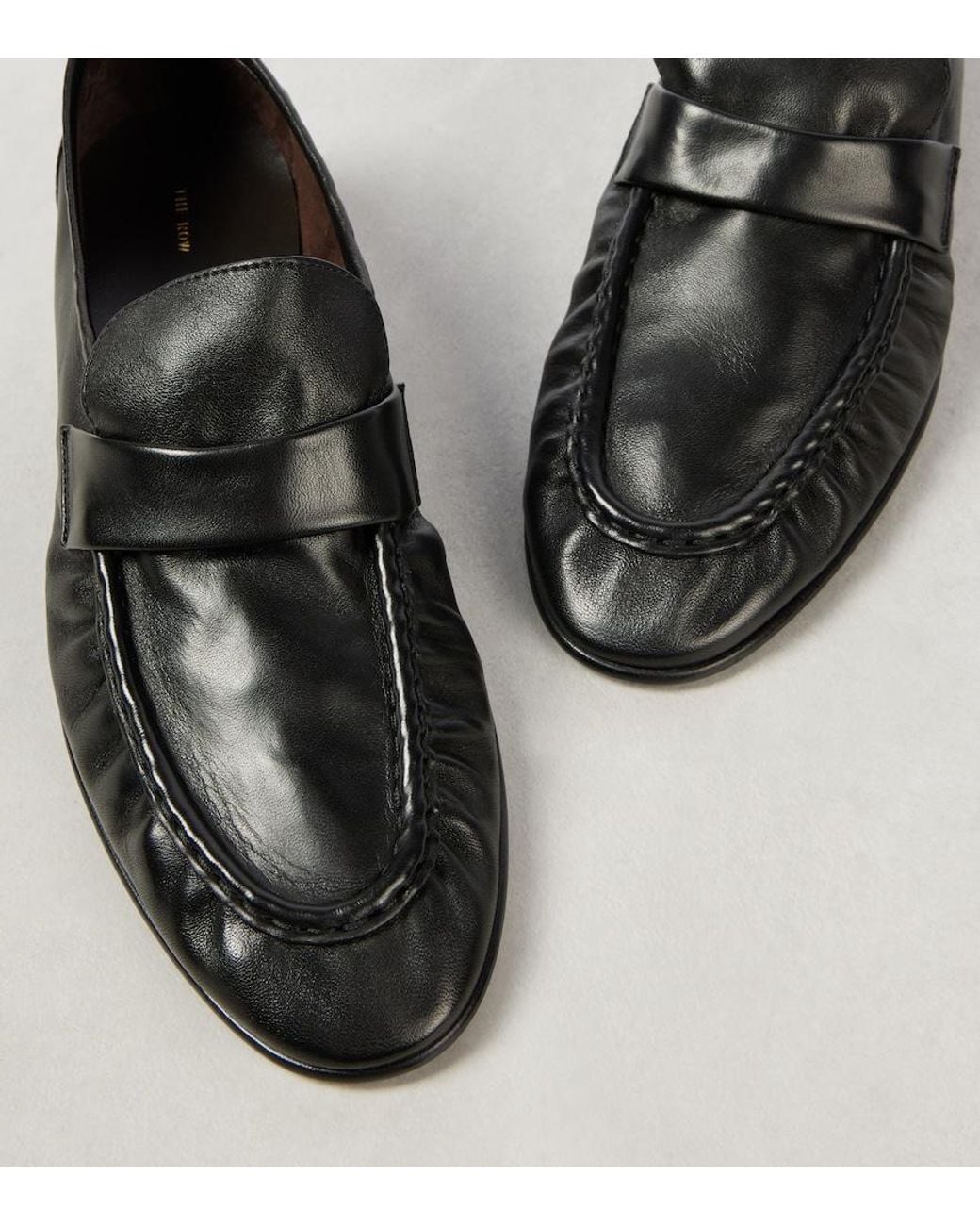 The Row Black Soft Leather Loafers