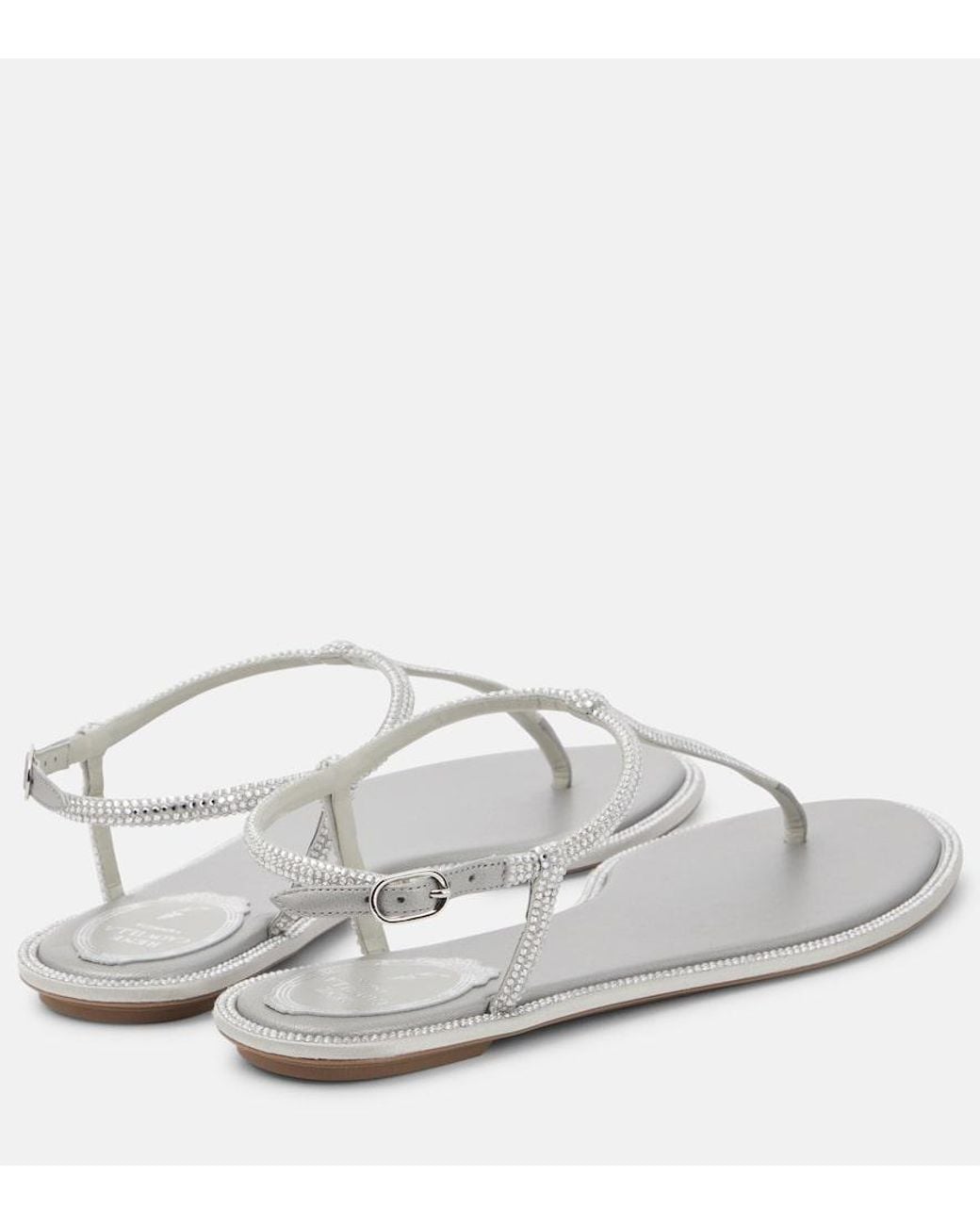 Rene Caovilla Multicolor Diana Embellished Thong Sandals