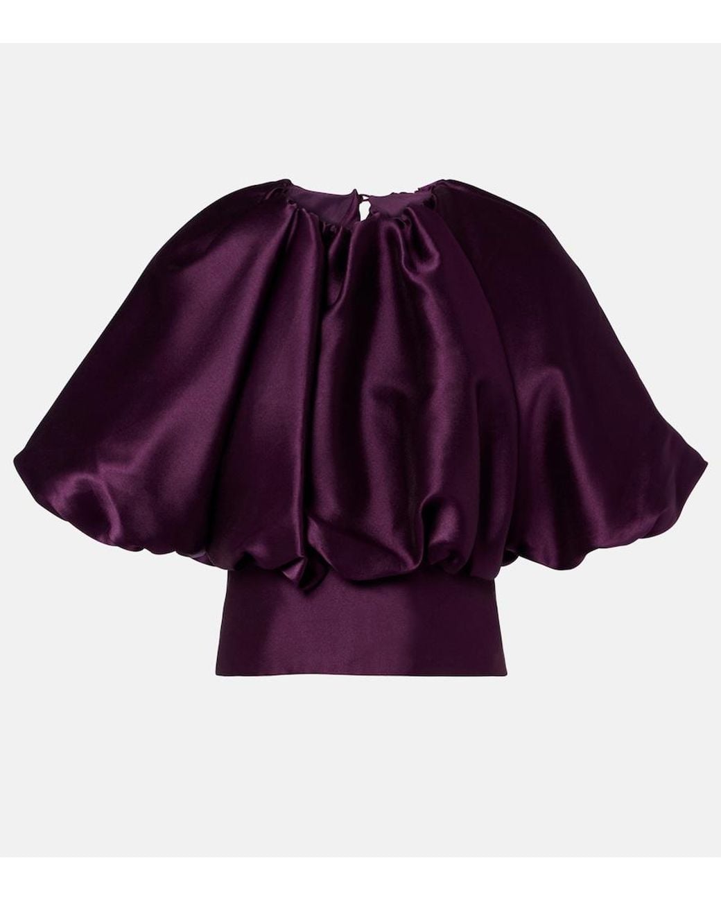 Self-Portrait Purple Taffeta Top