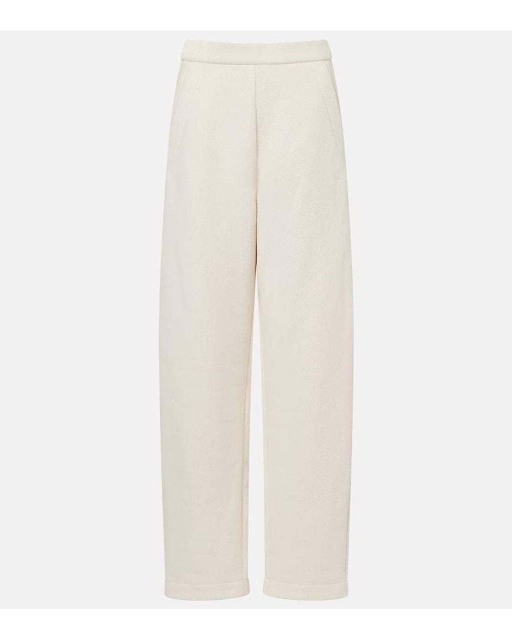 Max Mara White Dente Cotton-Blend Sweatpants