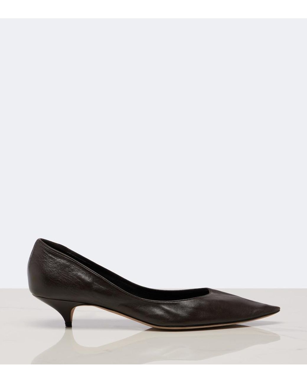 The Row Black Liisa Three Leather Pumps