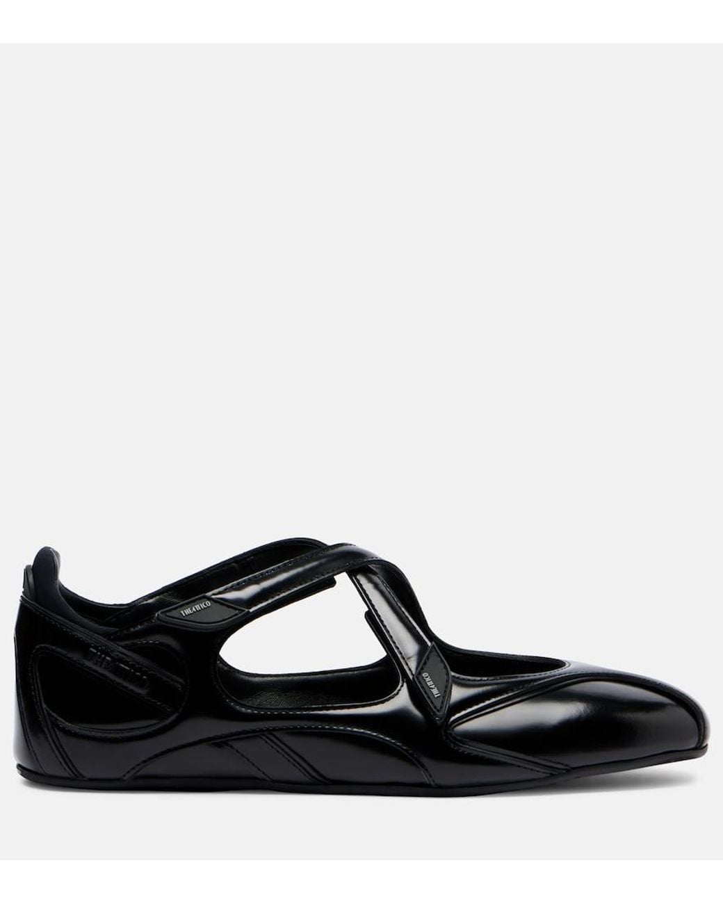 The Attico Black Floor 01 Patent Leather Ballet Flats
