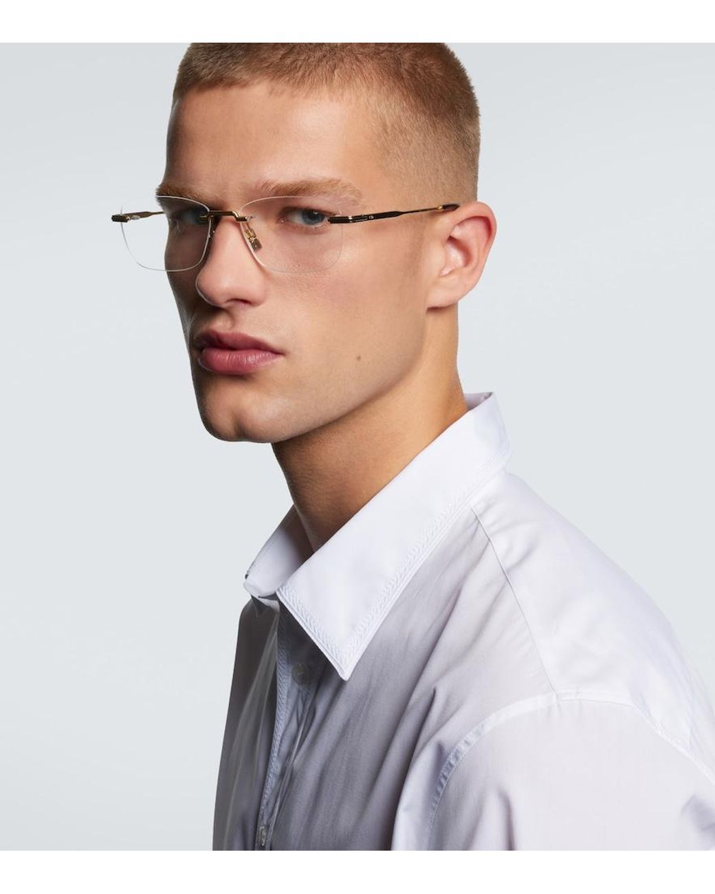 Dior Eckige Brille Diorblacksuito S27U in Metallic für Herren