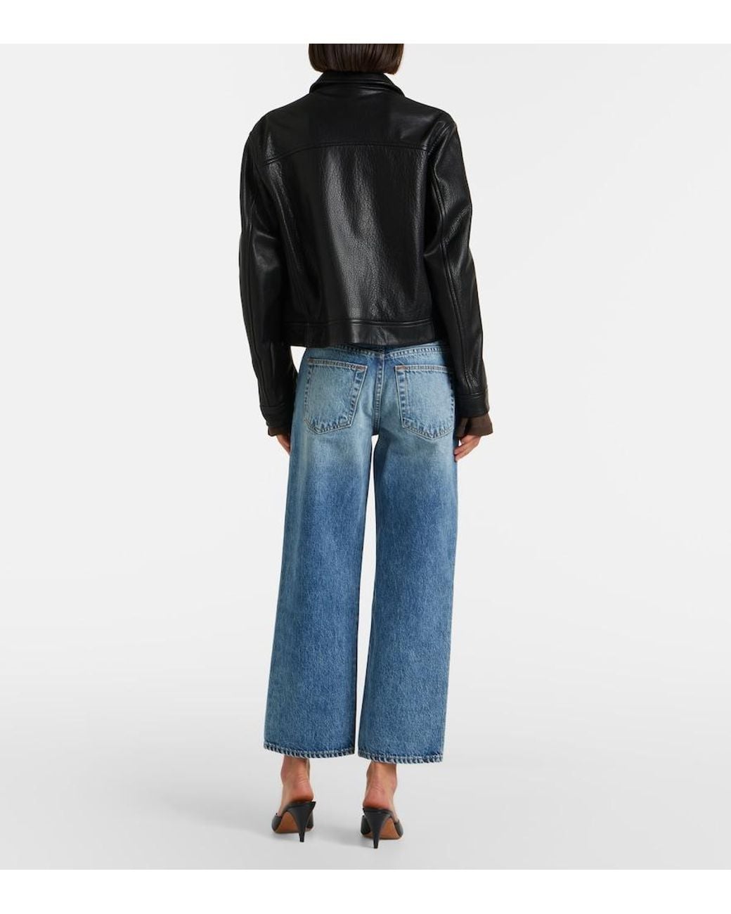 SLVRLAKE Denim Blue Hunter Cropped Straight Jeans