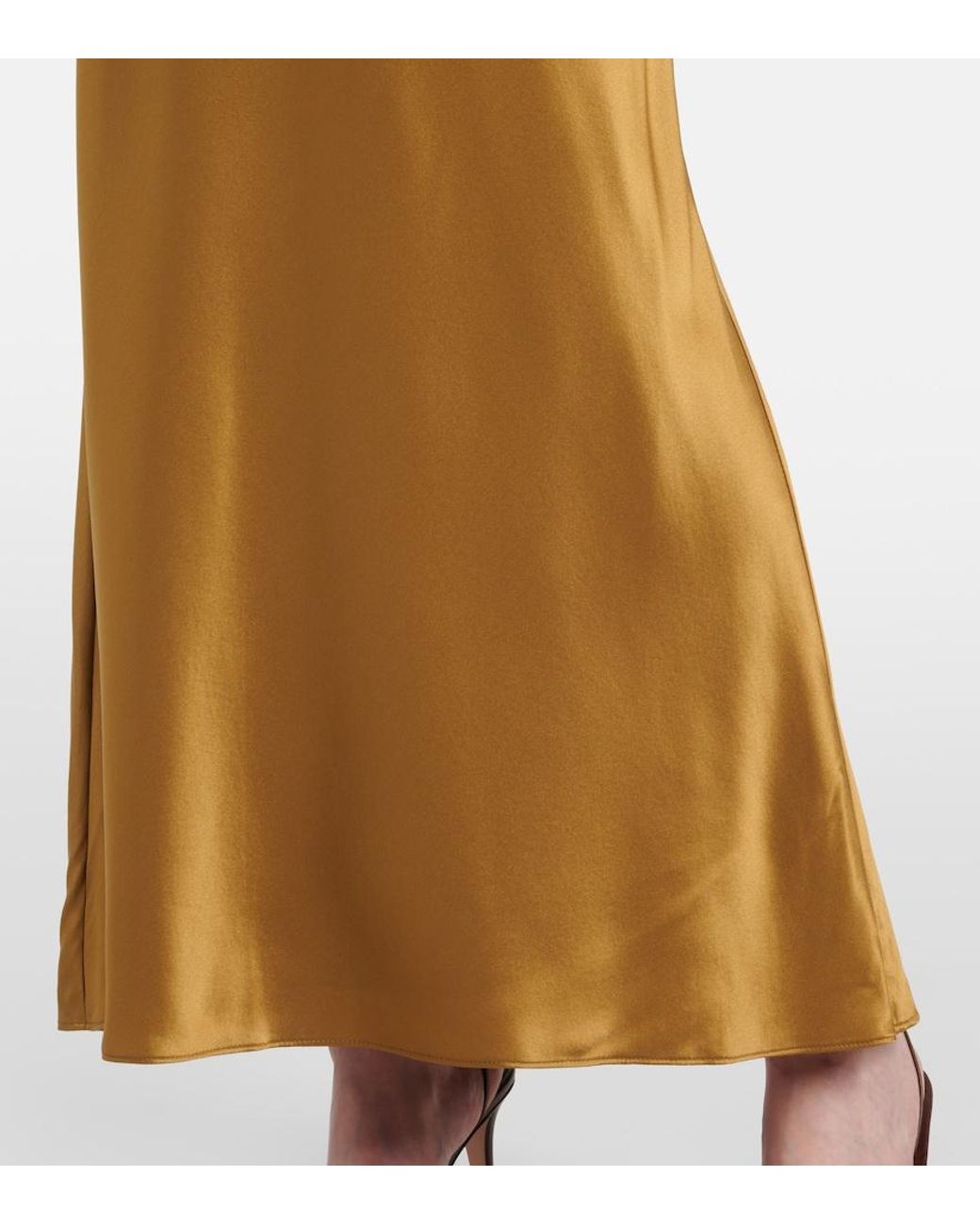 The Sei Metallic Silk Charmeuse Maxi Skirt