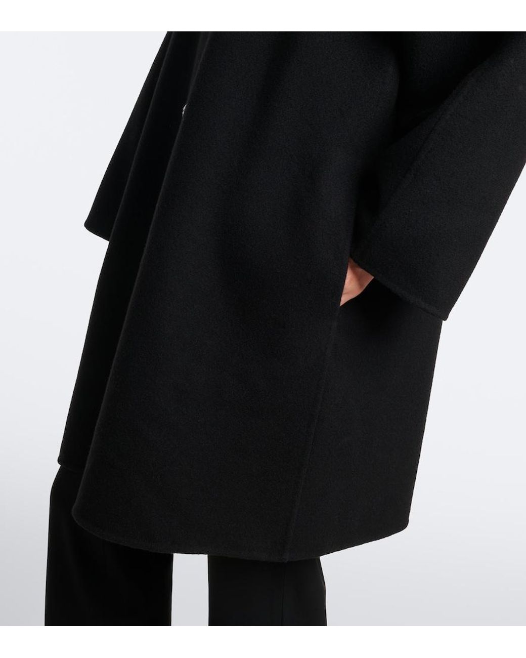 The Row Black Ina Wool-Blend Coat