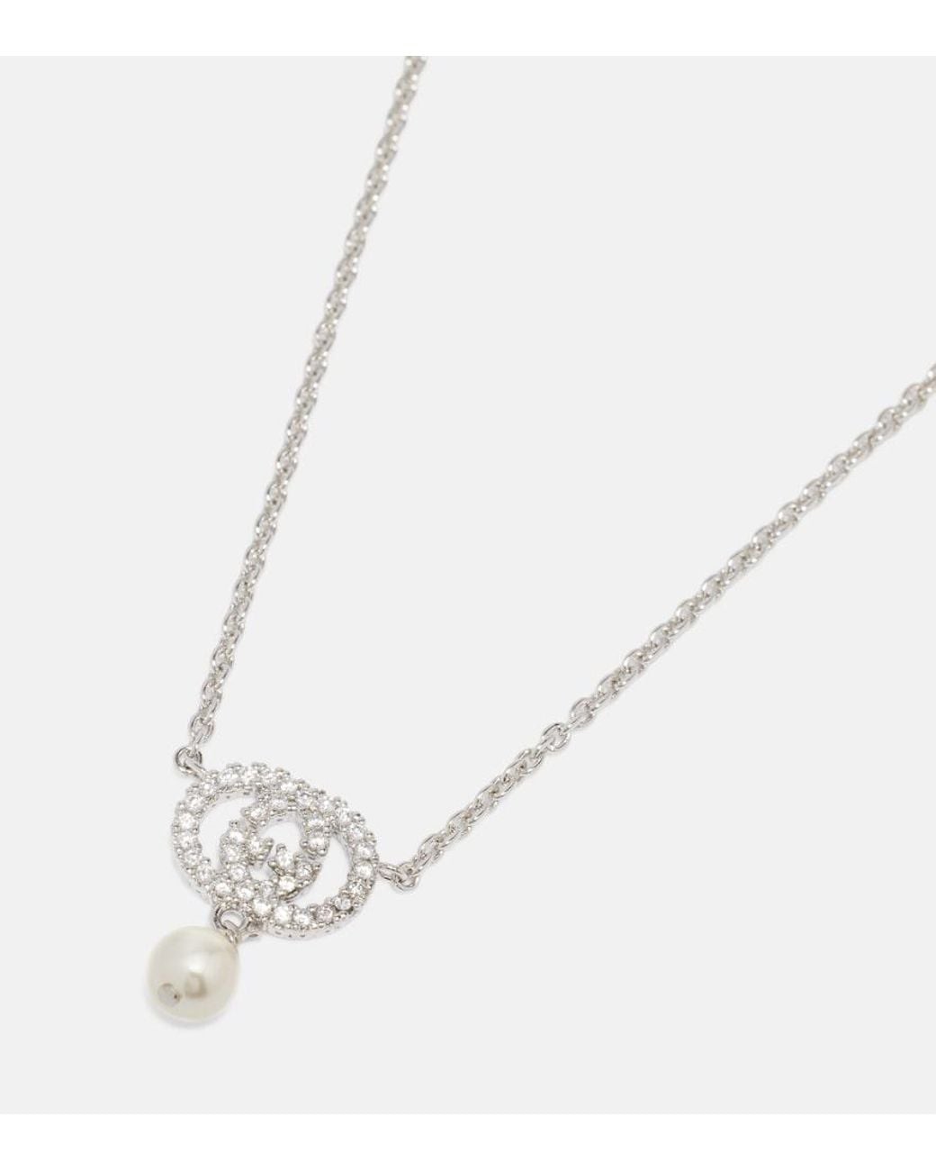Collana Interlocking G Con Pendente di Gucci in Metallic