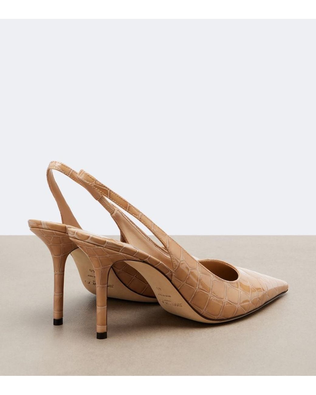 Jimmy Choo Natural Love Croc-Effect Leather Slingback Pumps