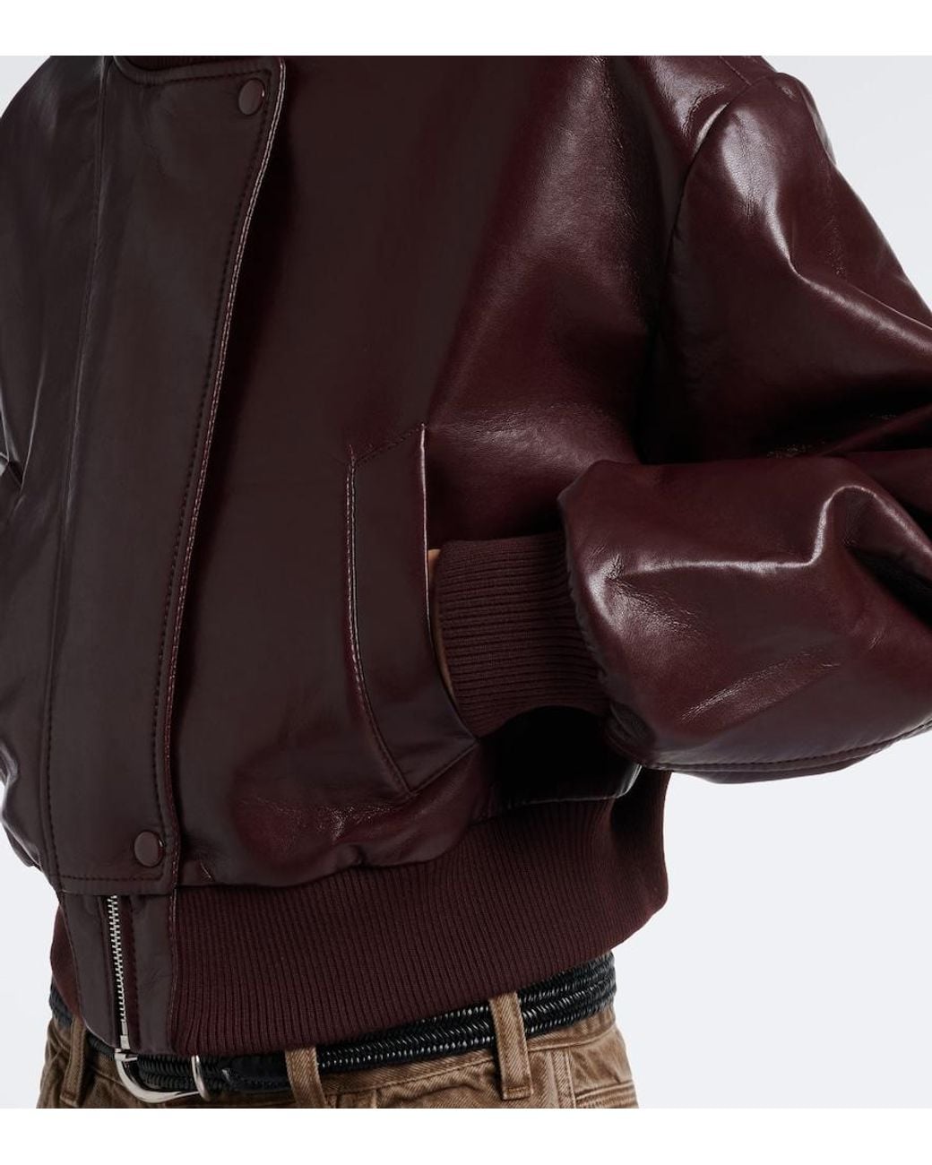 Citizens of Humanity Brown Camille Leather-Blend Jacket