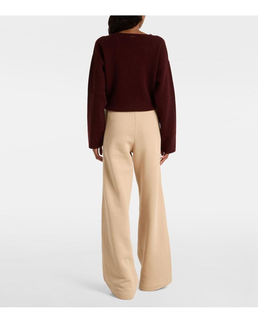 Max Mara Natural Ifrem High-Rise Cotton Wide-Leg Pants