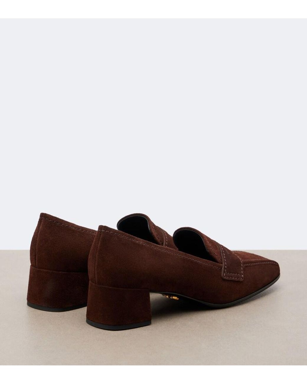 Prada Brown Suede Loafer Pumps
