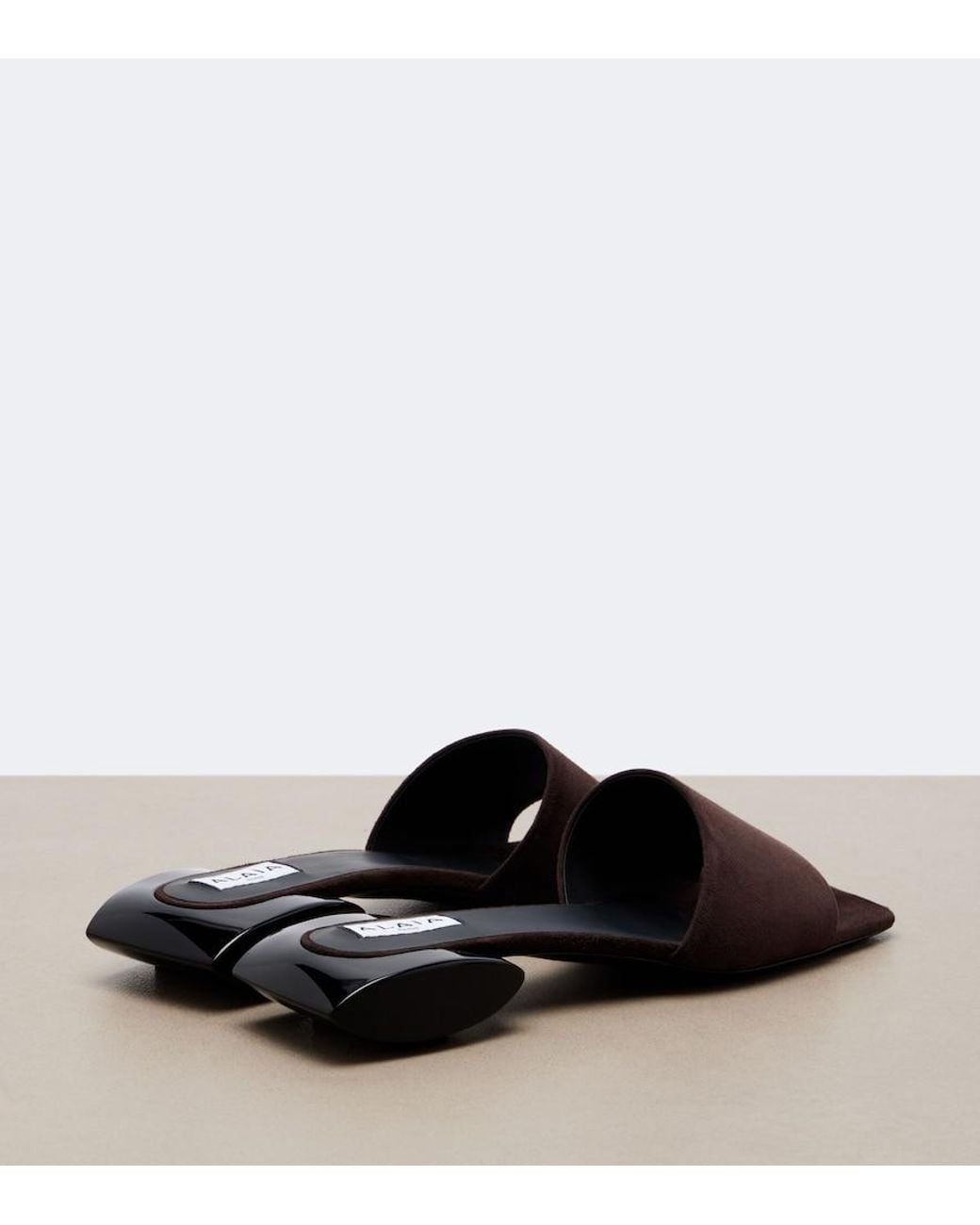 Alaïa Black Ellipse Suede Mules