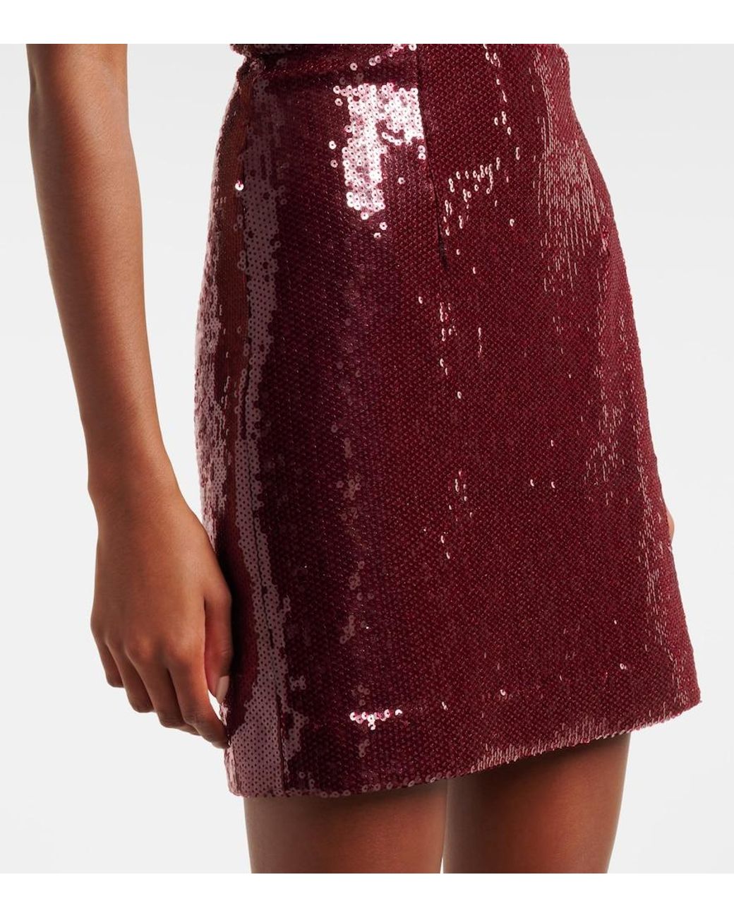 Rebecca Vallance Red Zelda Floral-Applique Sequined Minidress
