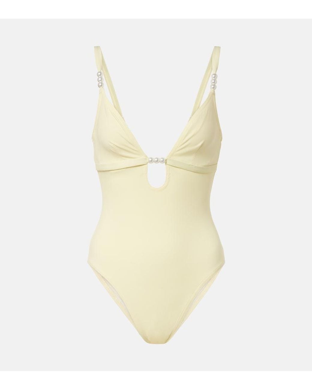 Karla Colletto Yellow Embellished Swimsuit