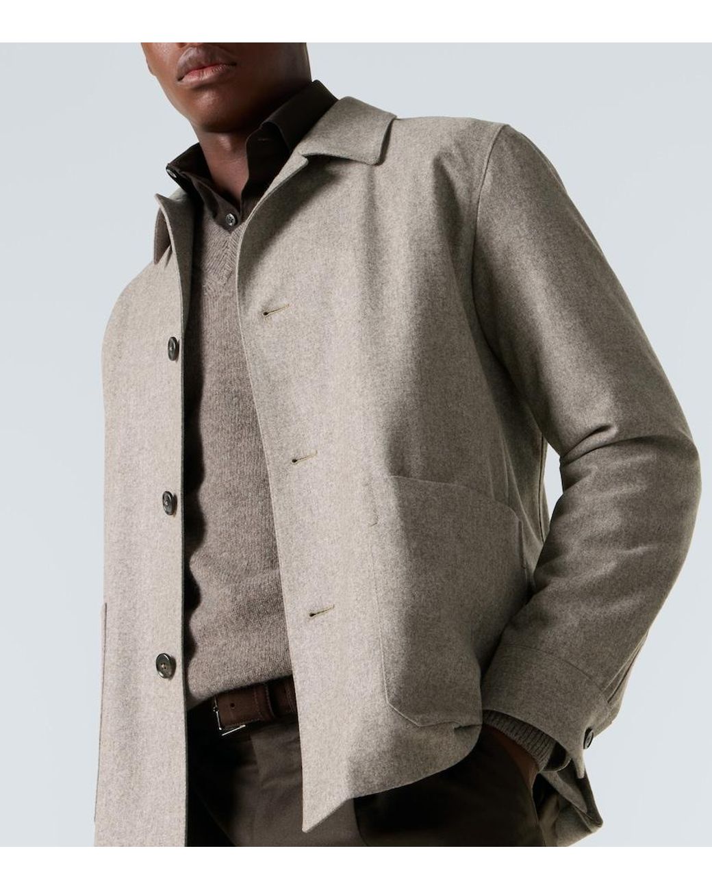 Zegna Gray Alpe Wool Jacket for men