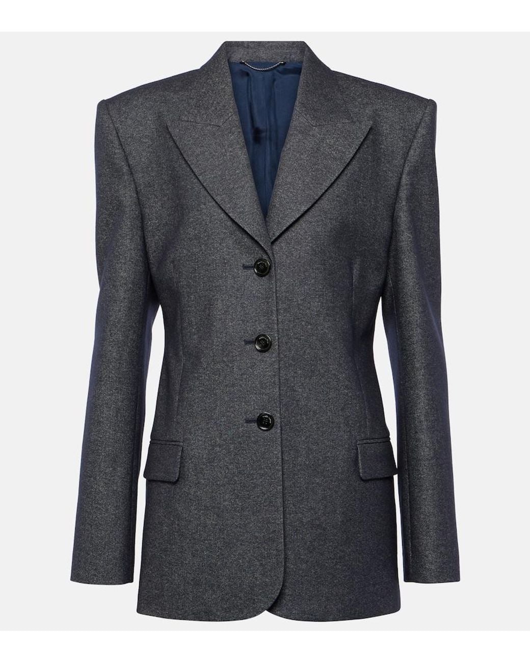 Magda Butrym Blue Wool-Blend Blazer