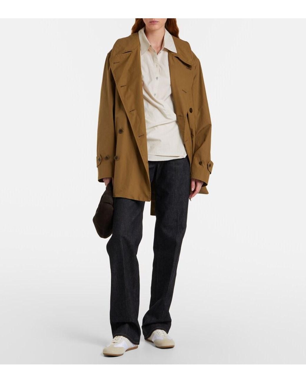Lemaire White Soft Suede-Trimmed Sneakers