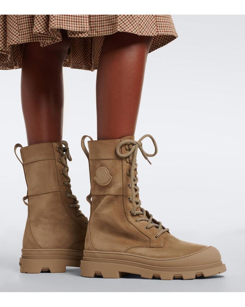 Moncler Natural Vera Leather Ankle Boots