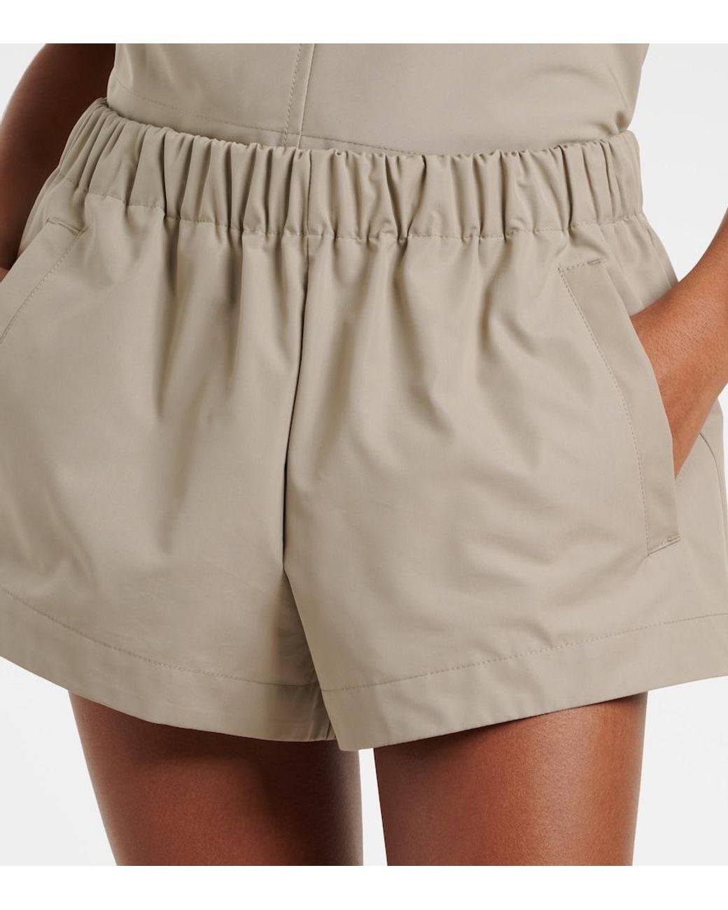 Wardrobe NYC Natural Clean Cotton-Blend Shorts
