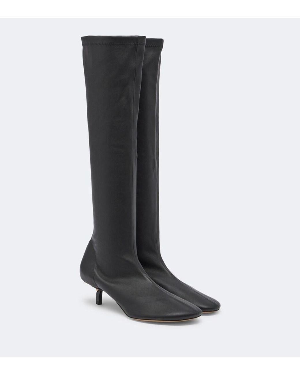Jacquemus Black Collant Leather Knee-High Boots