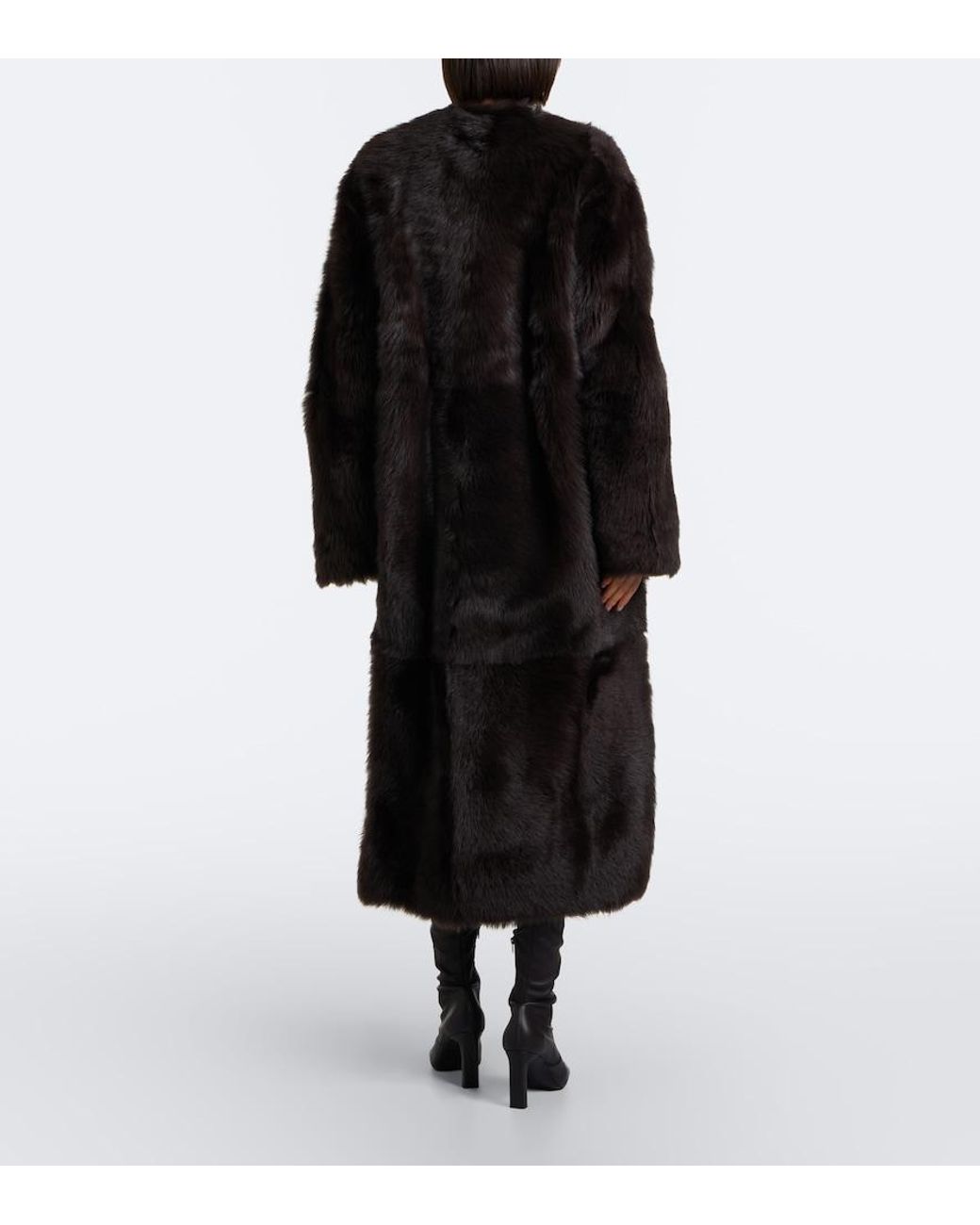Totême Black Shearling Coat