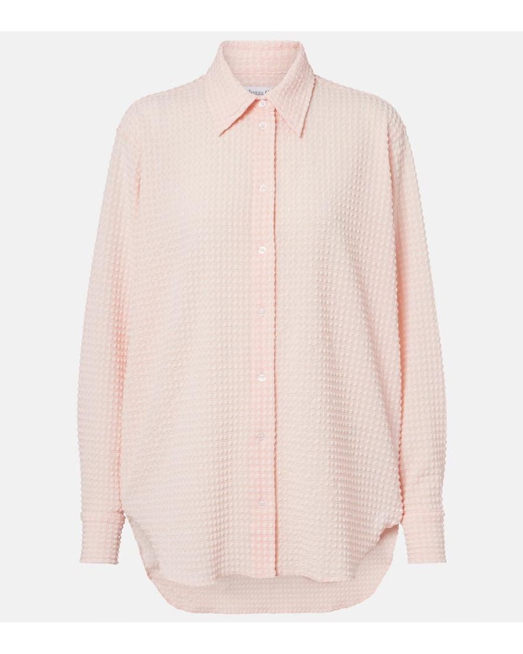 Hunza G Pink Resort Checked Seersucker Shirt