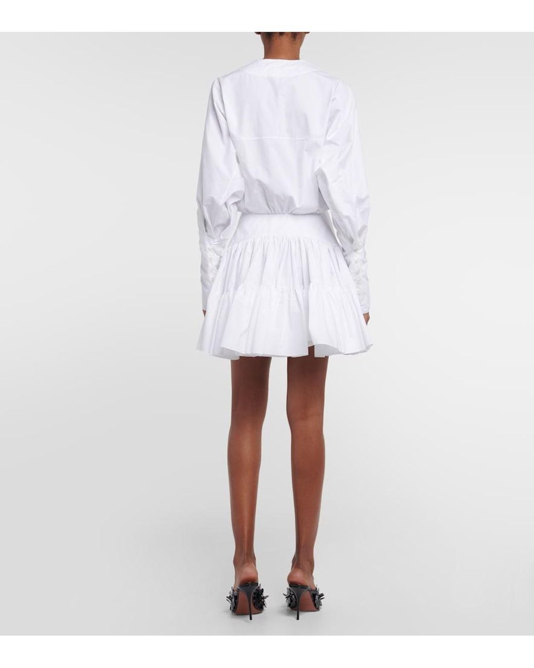 Alaïa White Cotton Poplin Minidress