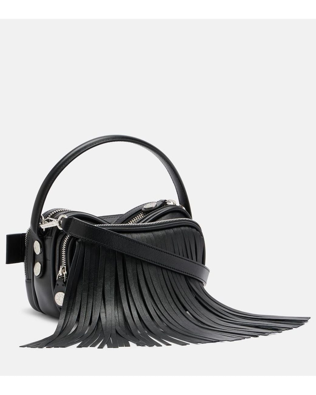 Acne Black Camero Kit Medium Leather Shoulder Bag