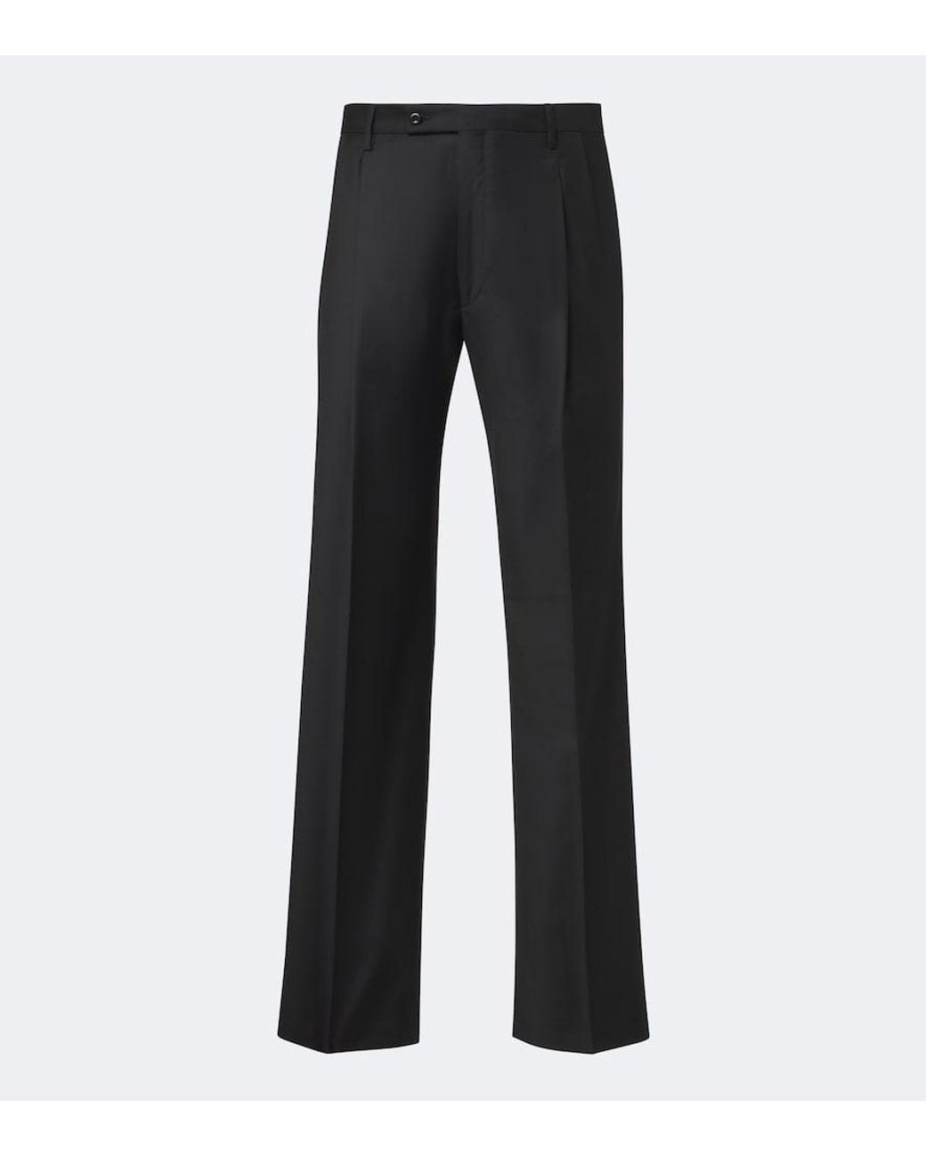 Rubinacci Black Virgin Wool Wide-Leg Pants for men