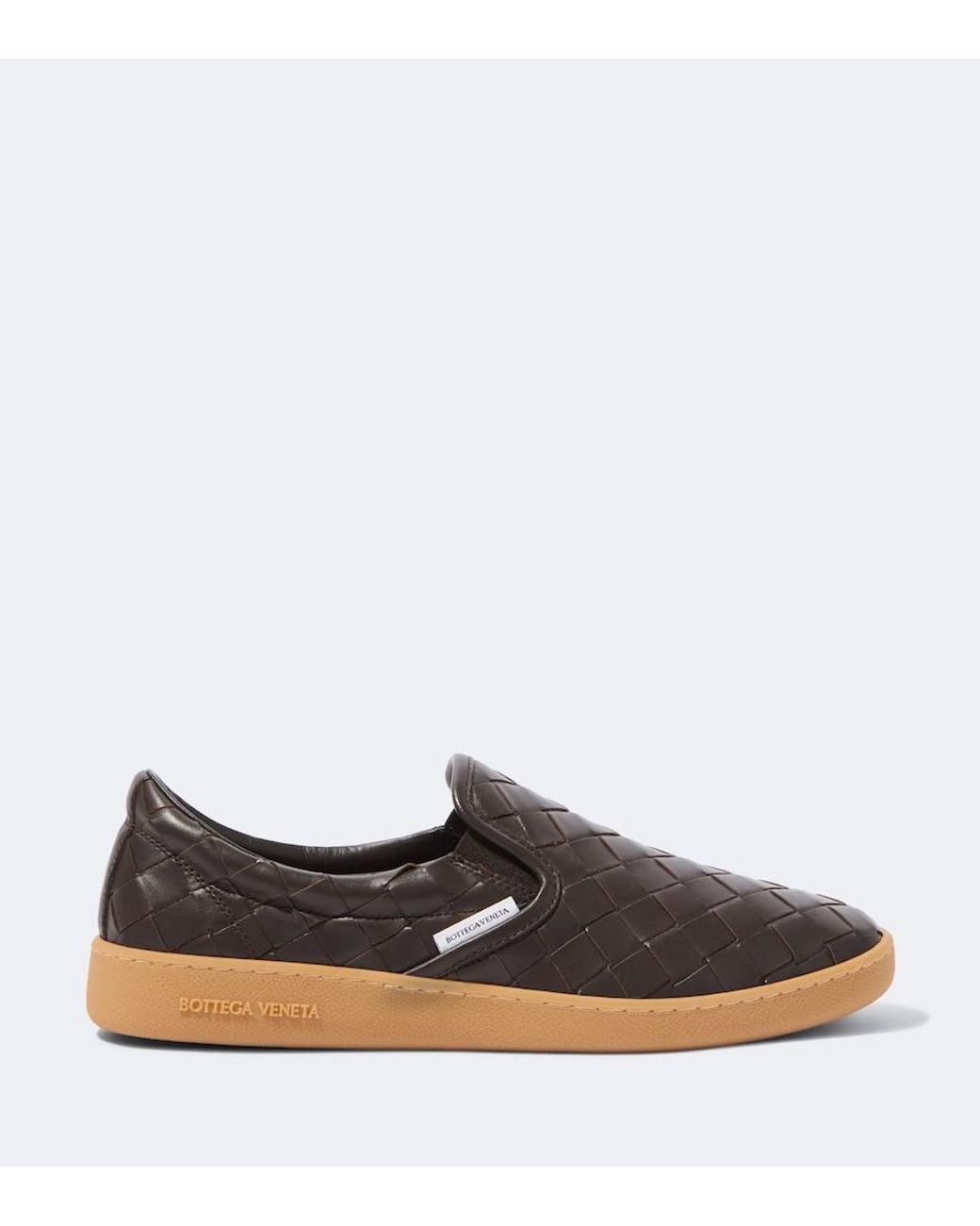 Bottega Veneta Brown Sawyer Intrecciato Leather Slip-On Shoes for men