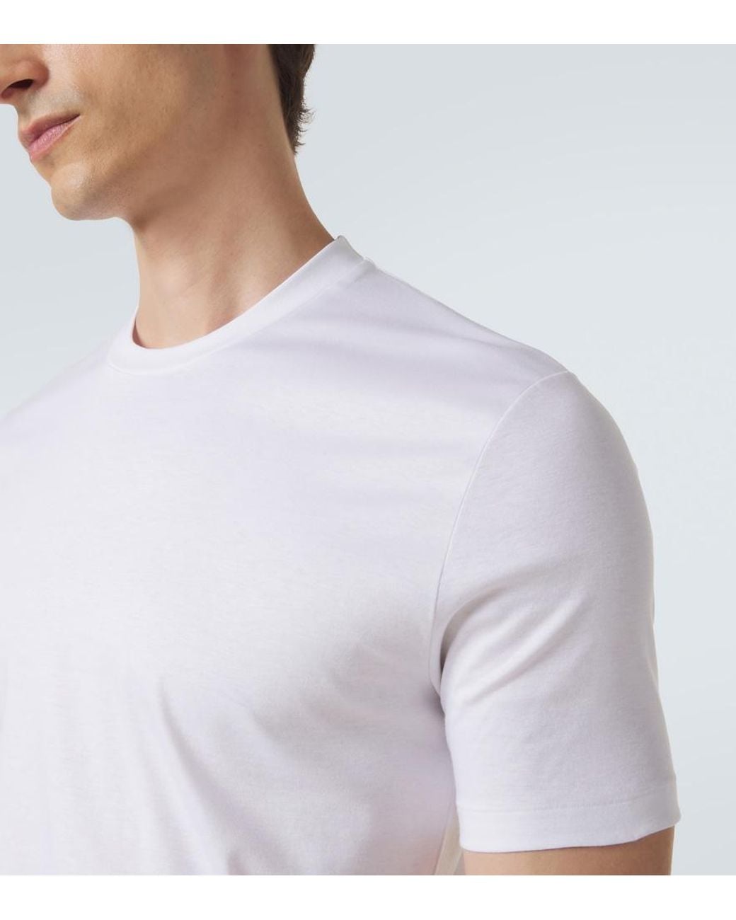 Zimmerli of Switzerland White Cotton Jersey T-Shirt for men