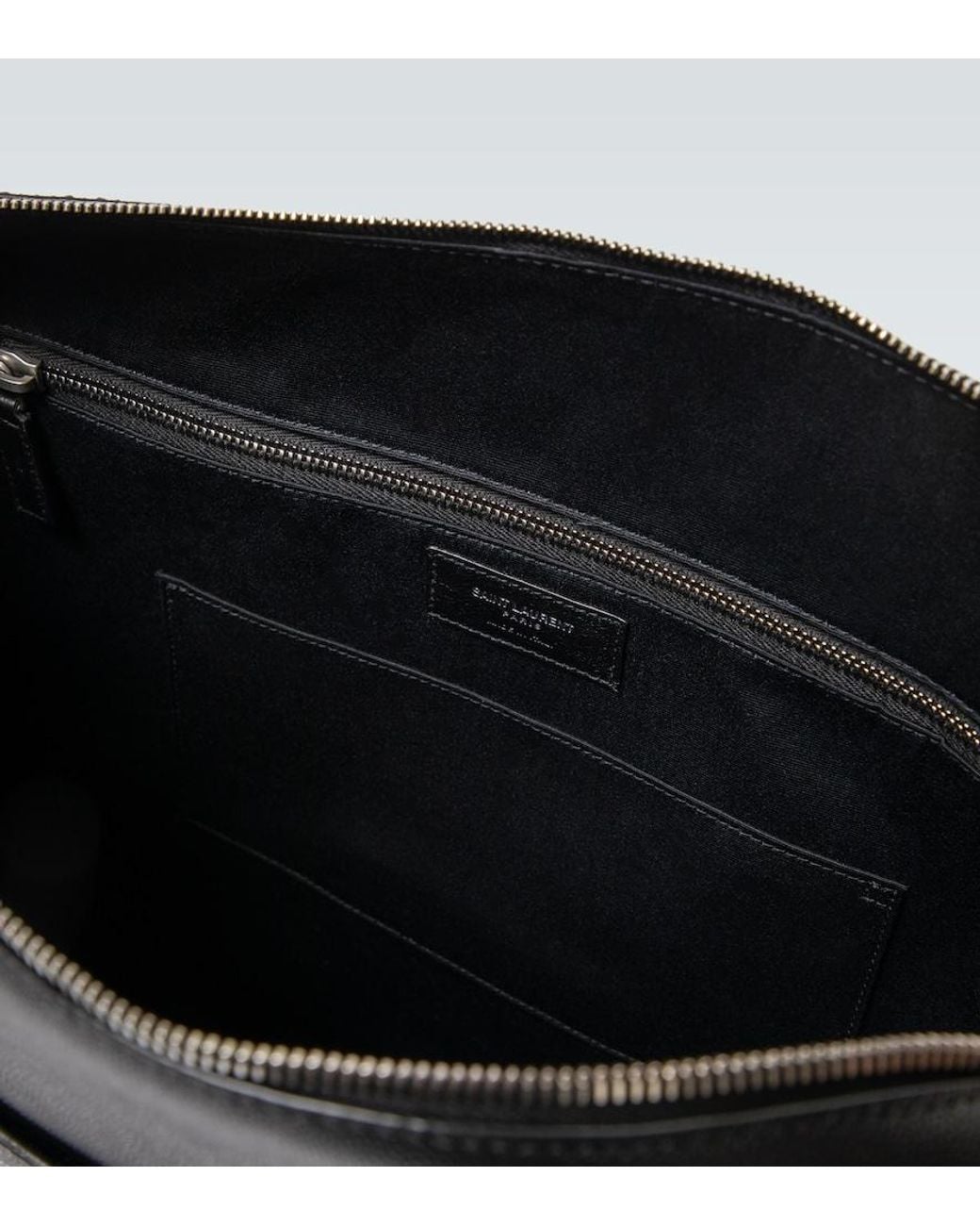 Saint Laurent Black Duffle Leather Briefcase for men