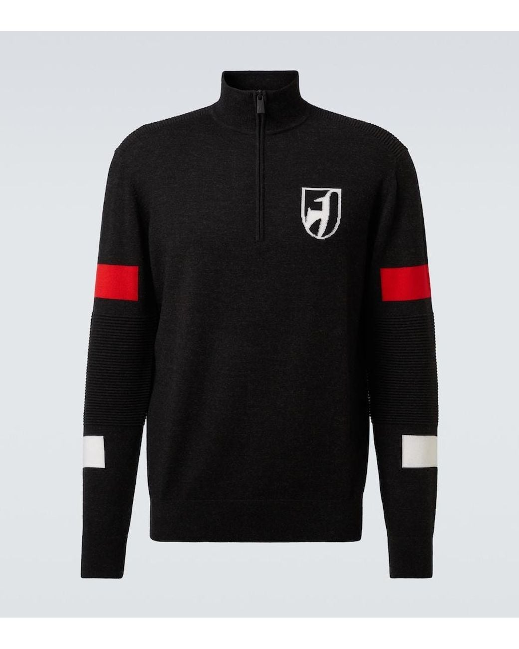 Toni Sailer Black Hupert Wool Half-Zip Sweater for men
