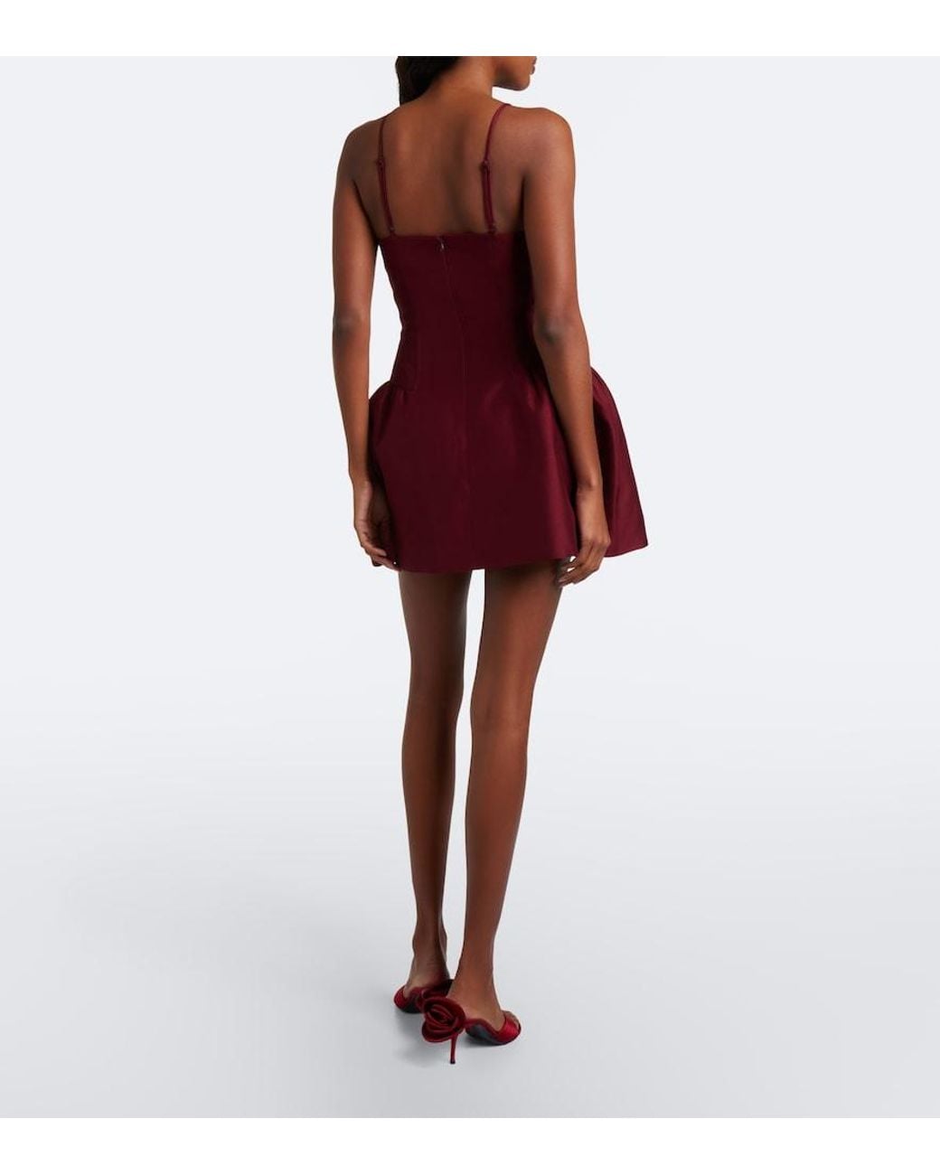 ShuShu/Tong Red Wool And Silk-Blend Bustier Dress