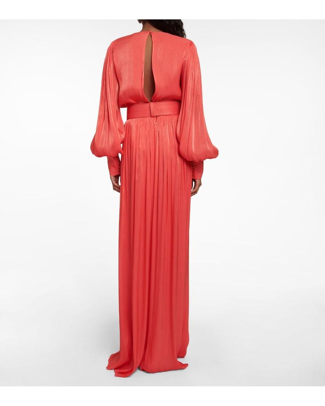 Costarellos Red Racine Lurex Georgette Jumpsuit