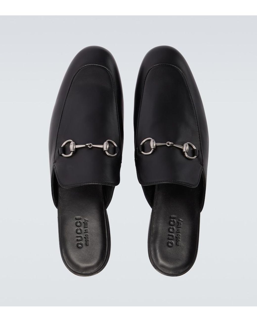 Gucci Black Jordaan Leather Mules for men