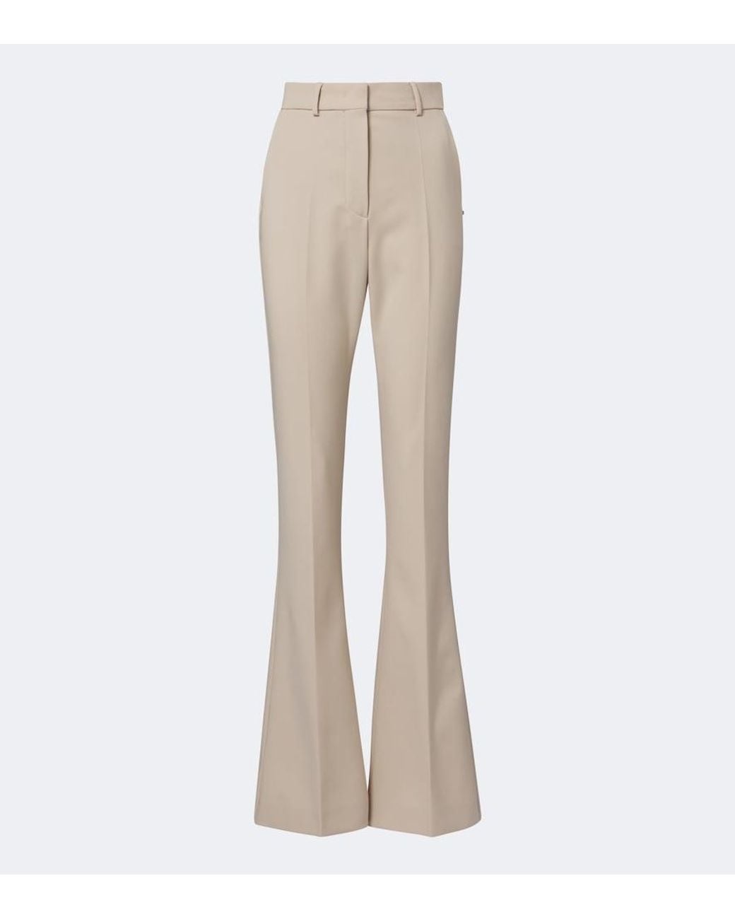 Sportmax Natural Wool-Blend Flared Pants