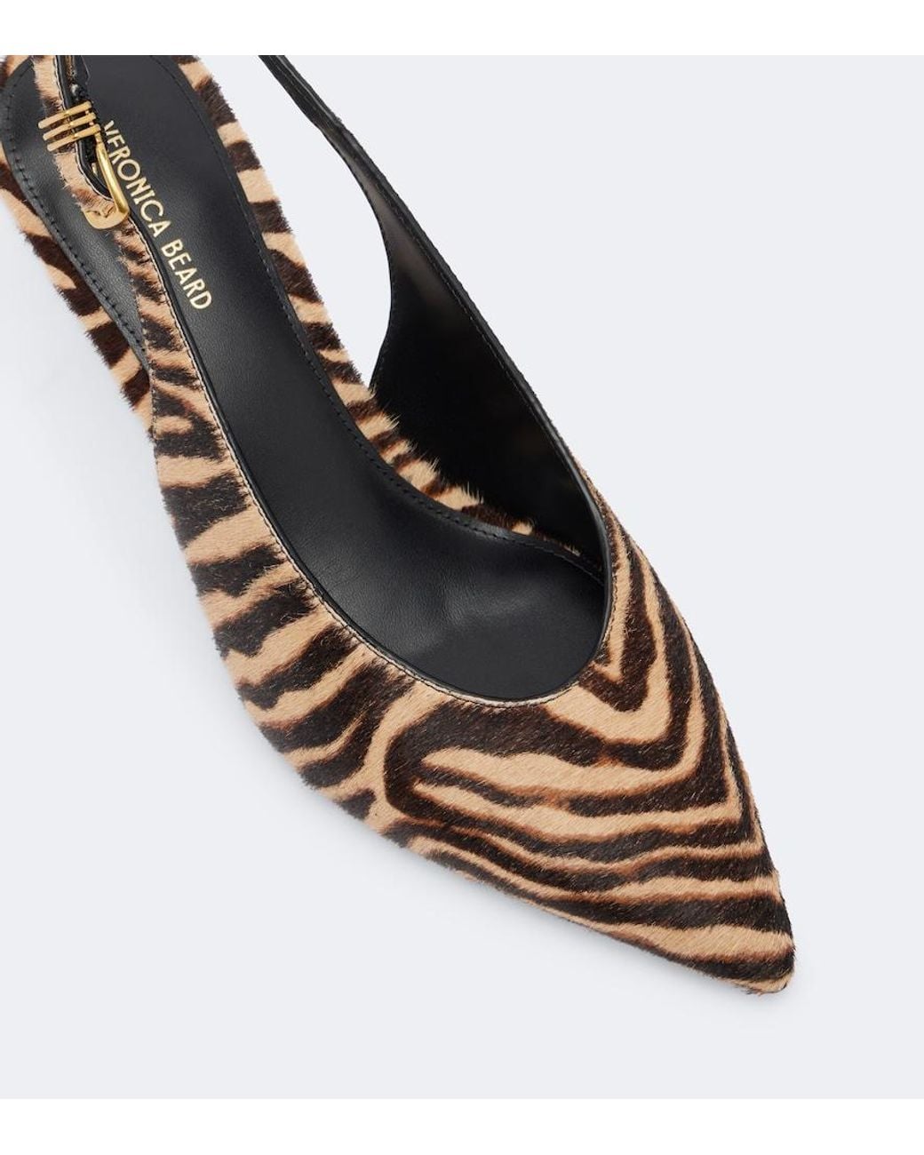 Veronica Beard Brown Luciana Calf Hair Slingback Pumps