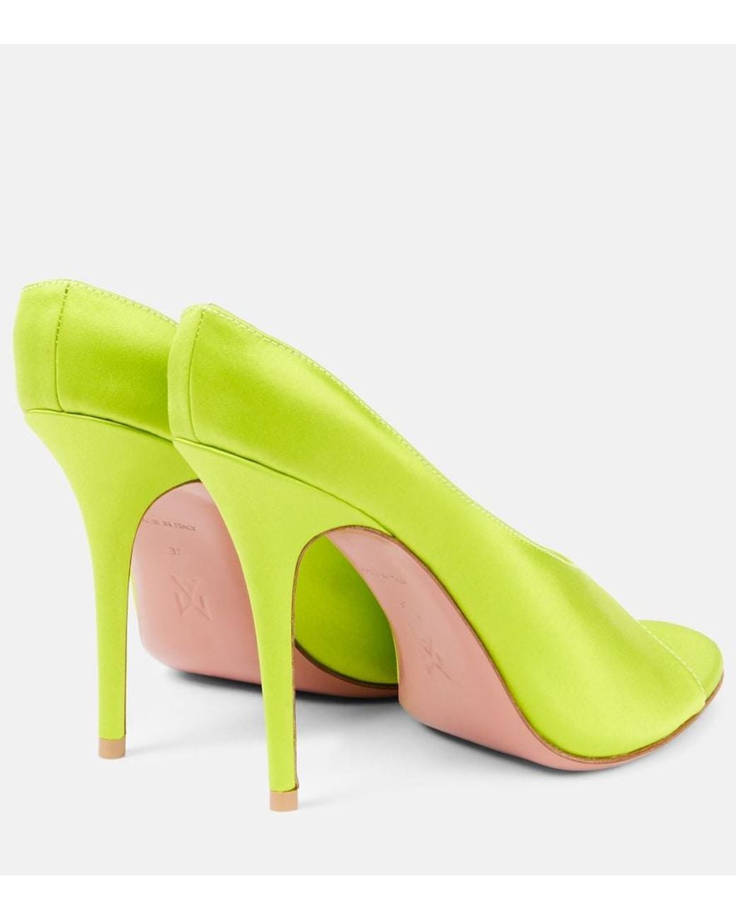 AMINA MUADDI Yellow Anok 105 Satin Mules