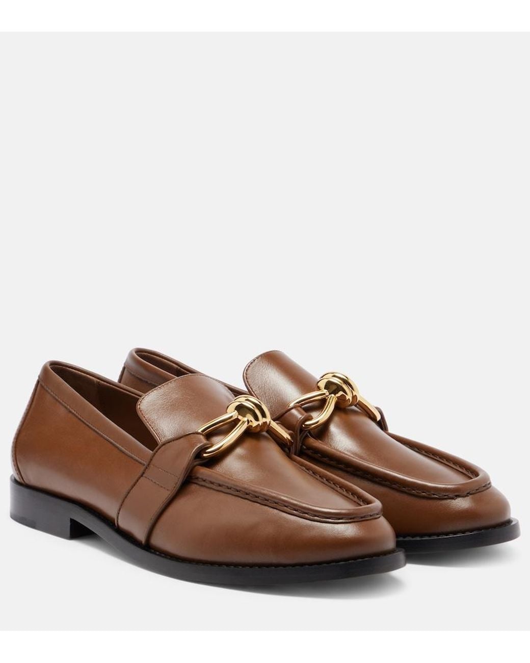 Bottega Veneta Brown Astaire Knot Leather Loafers
