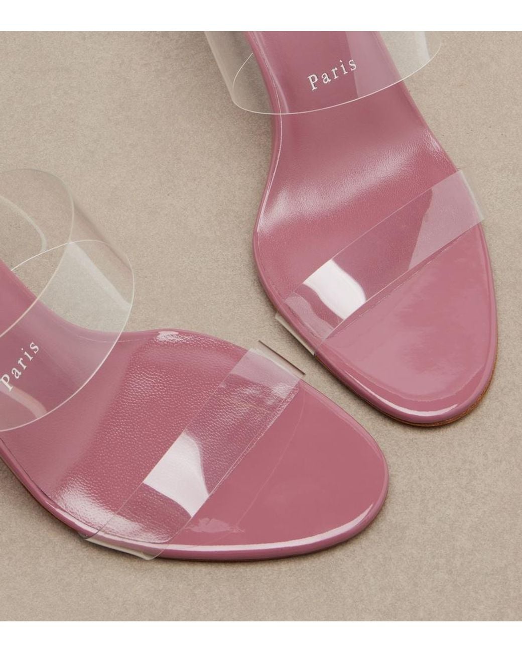 Christian Louboutin Pink Just Nothing Leather-Trimmed Tpu Mules