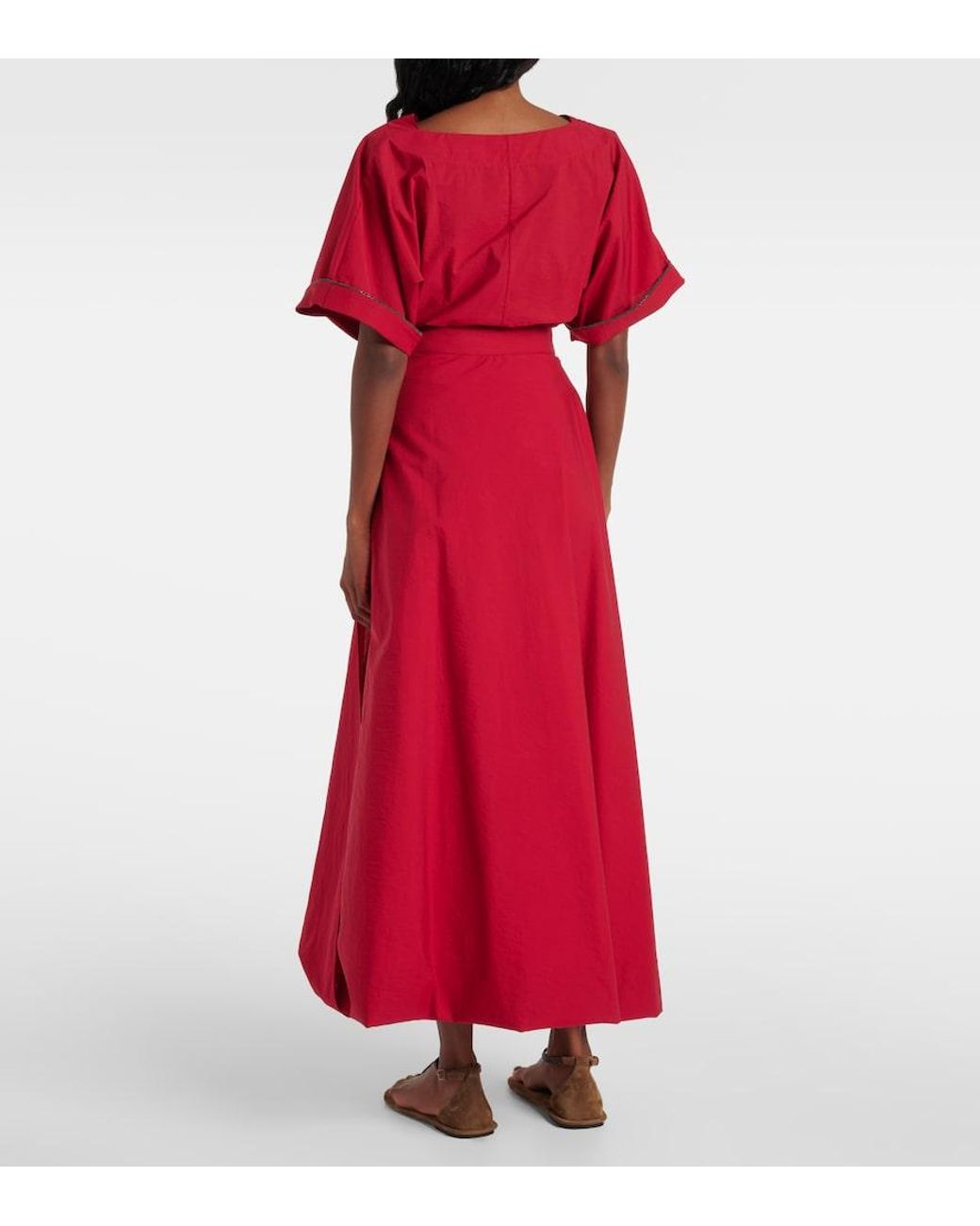 Brunello Cucinelli Red Cotton Skirt