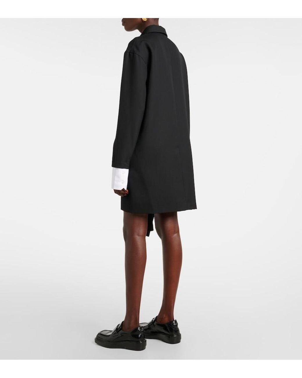 Plan C Black Wool-Blend Minidress